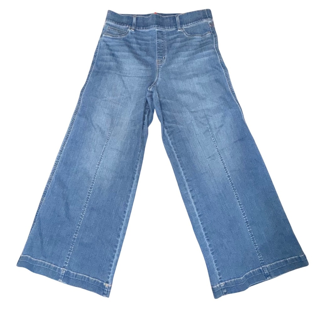 Spanx Womens Jeans 1X EveryWear Seamed Front Wide Leg High Rise